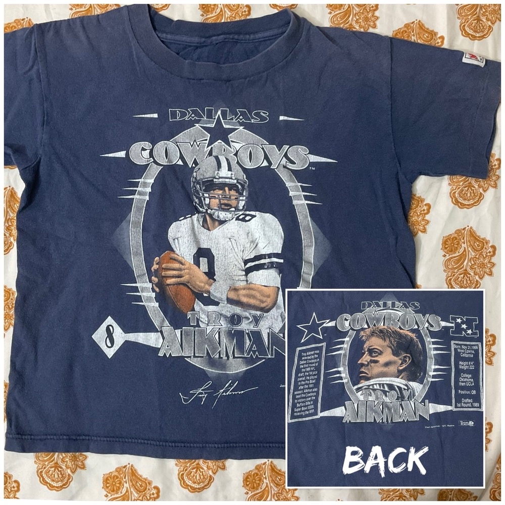 Vintage Troy Aikman Dallas Cowboys Youth M Size 12 Shirt